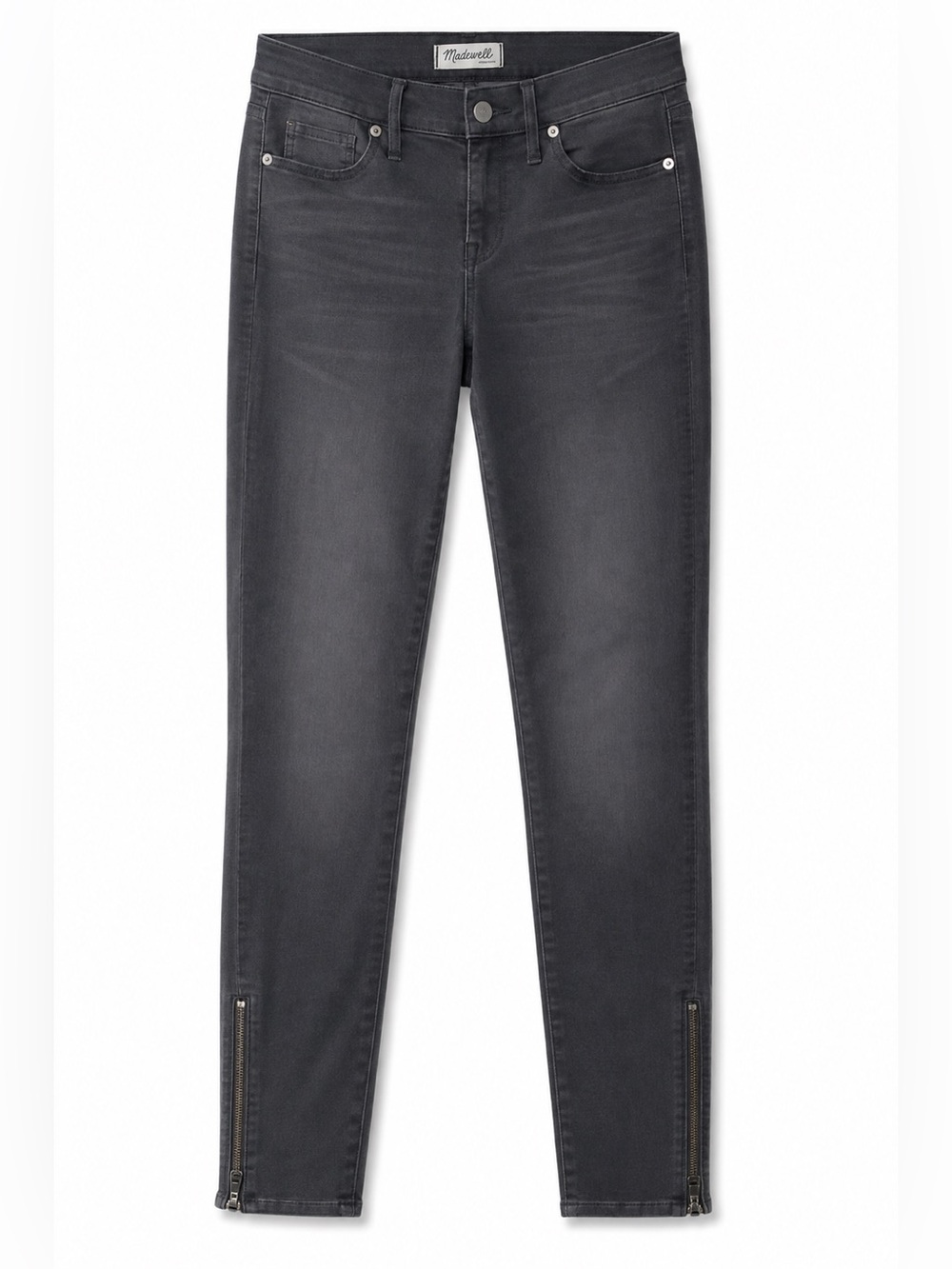 Madewell Grey Ankle Zip Skinny Jeans 26